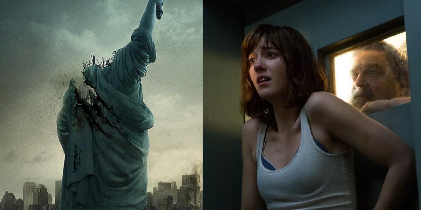 Headless Statue of Liberty in Cloverfield and Scared Marlena in 10 Cloverfield Lane
