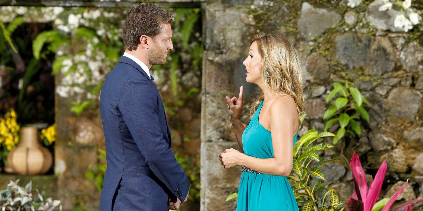Juan Pablo and Clare talking in The Bachelor