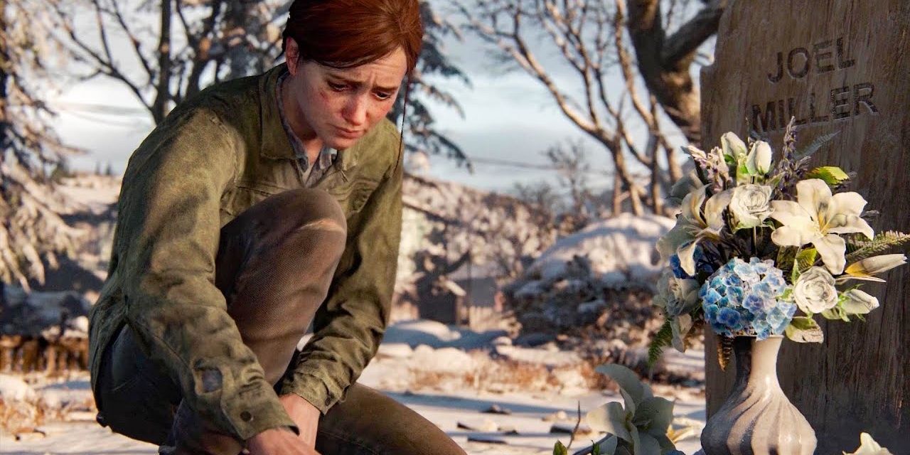 Ellie cries at Joel's grave in The Last of Us Part 2