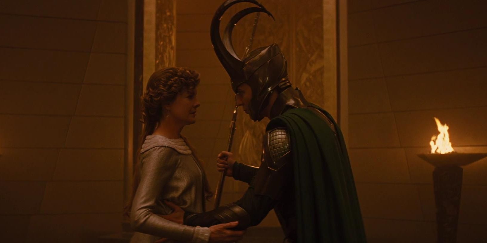 Loki talks to Frigga in the castle