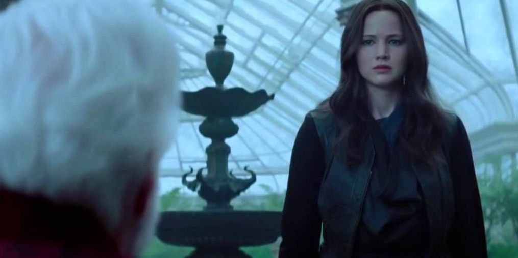 Katniss talking to President Snow in Mockingjay Part 2