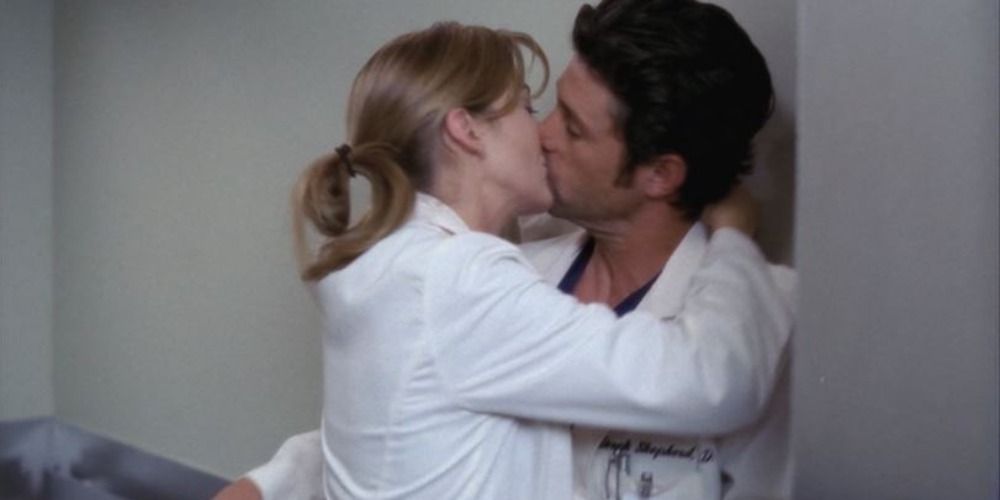 meredith and derek kissing in elevator