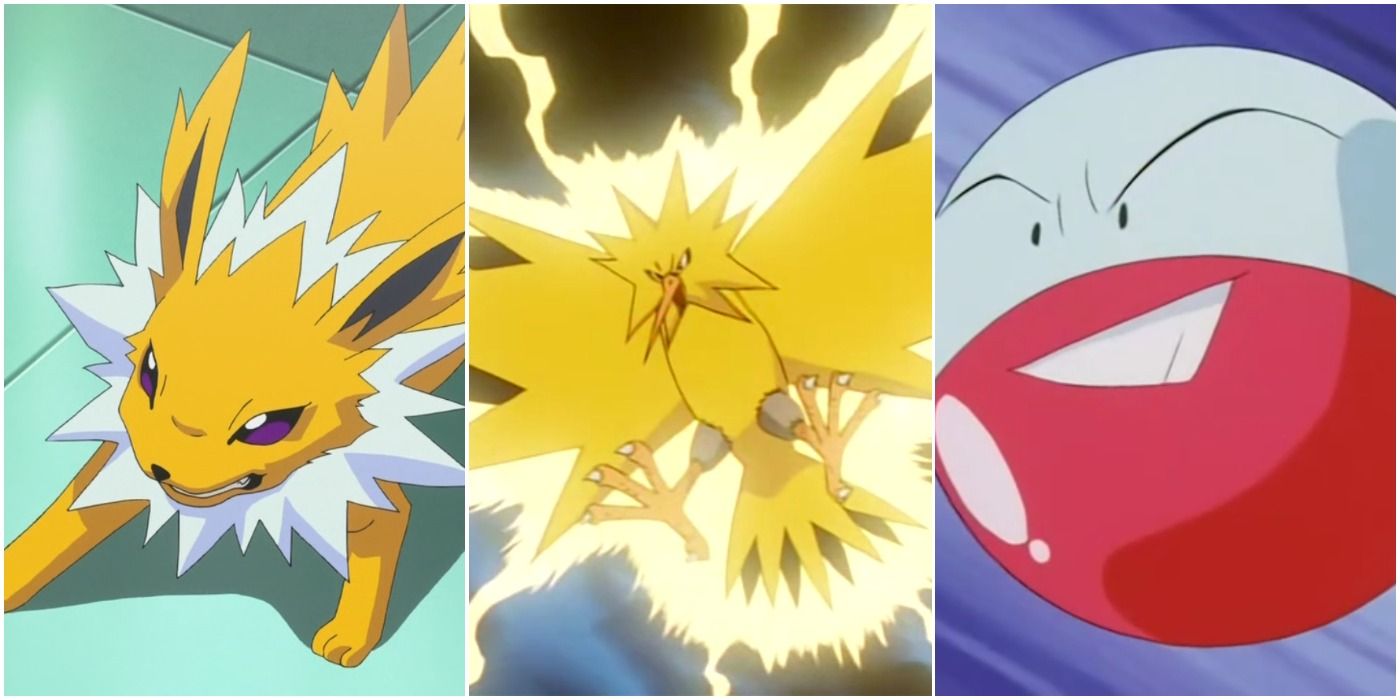Three Electric Pokemon powering up
