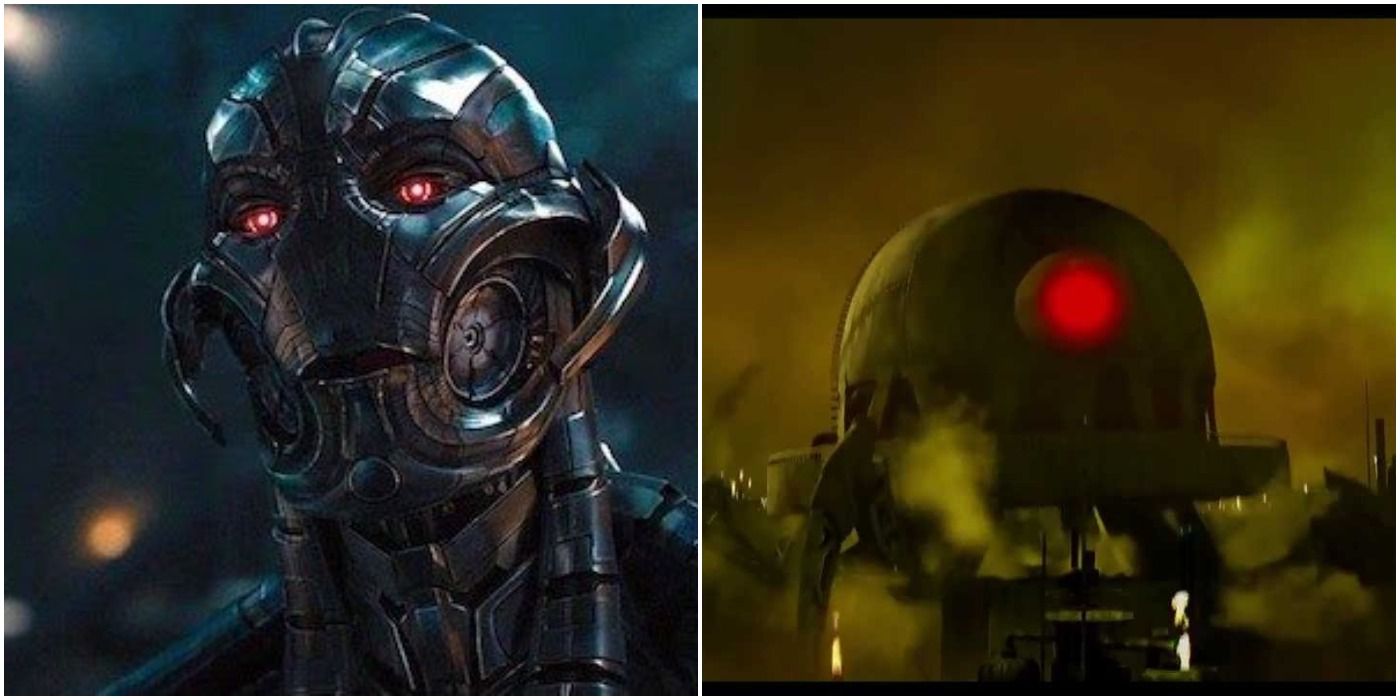 Ultron from the avengers 2 on left and doris from meet the robinsons on right