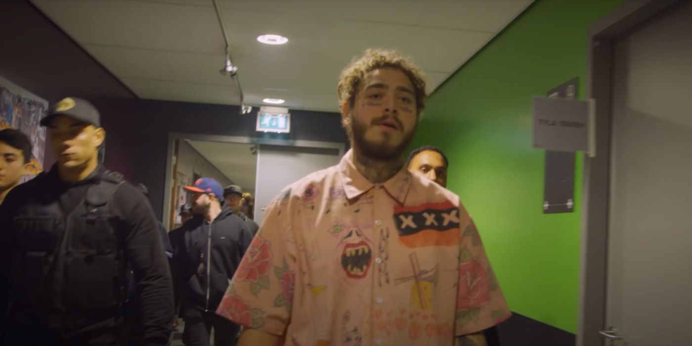 Post Malone walking in the music video for Wow