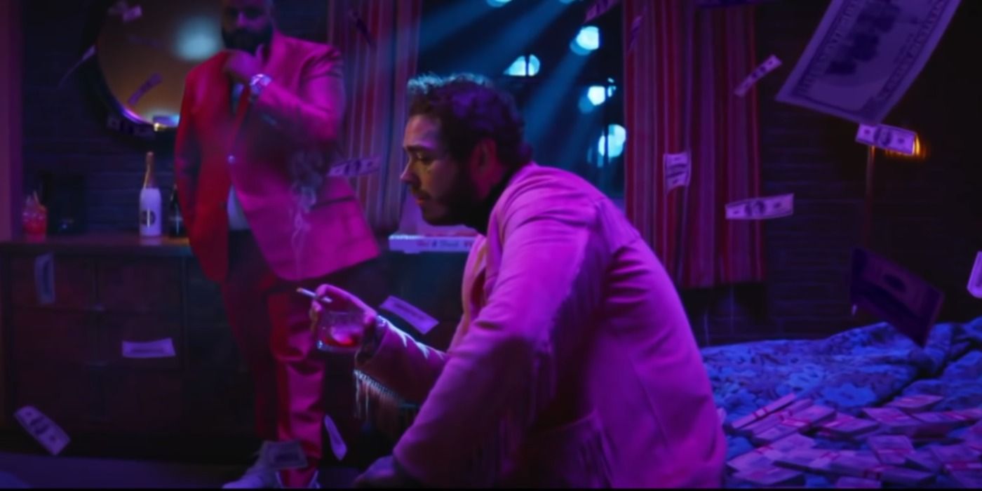 Post Malone and Dj Khaled hanging out in the music video for I Fall Apart