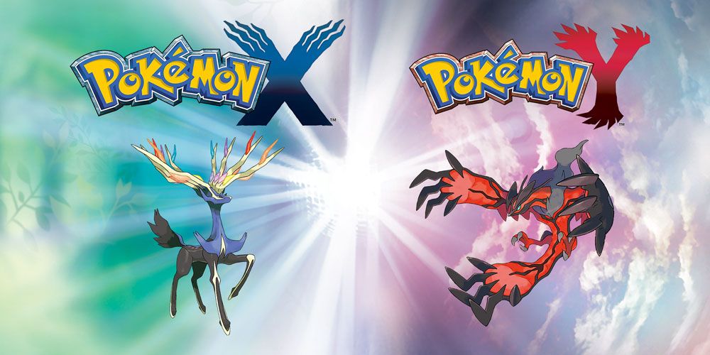 Split image of Pokémon X & Y showcasing Xerneas and Yveltal