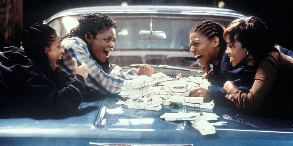 The cast of Set It Off counting money