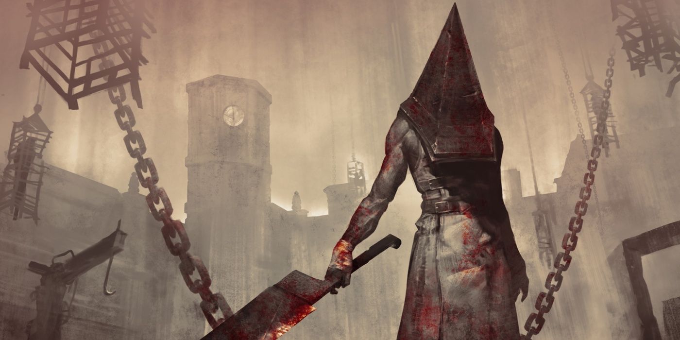 silent hill's pyramid head holding a knife in dead by daylight