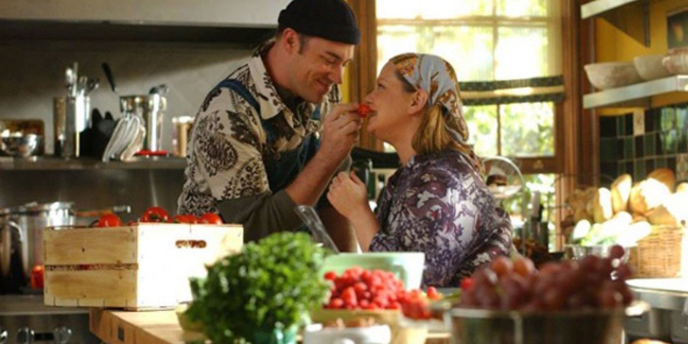 Jackson e Sookie na cozinha em Gilmore Girls