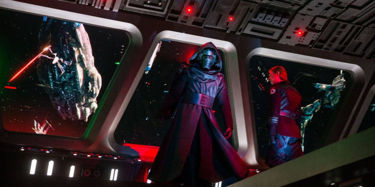 Kylo Ren and General Hux at the Rise of the Resistance ride at Galaxy's Edge