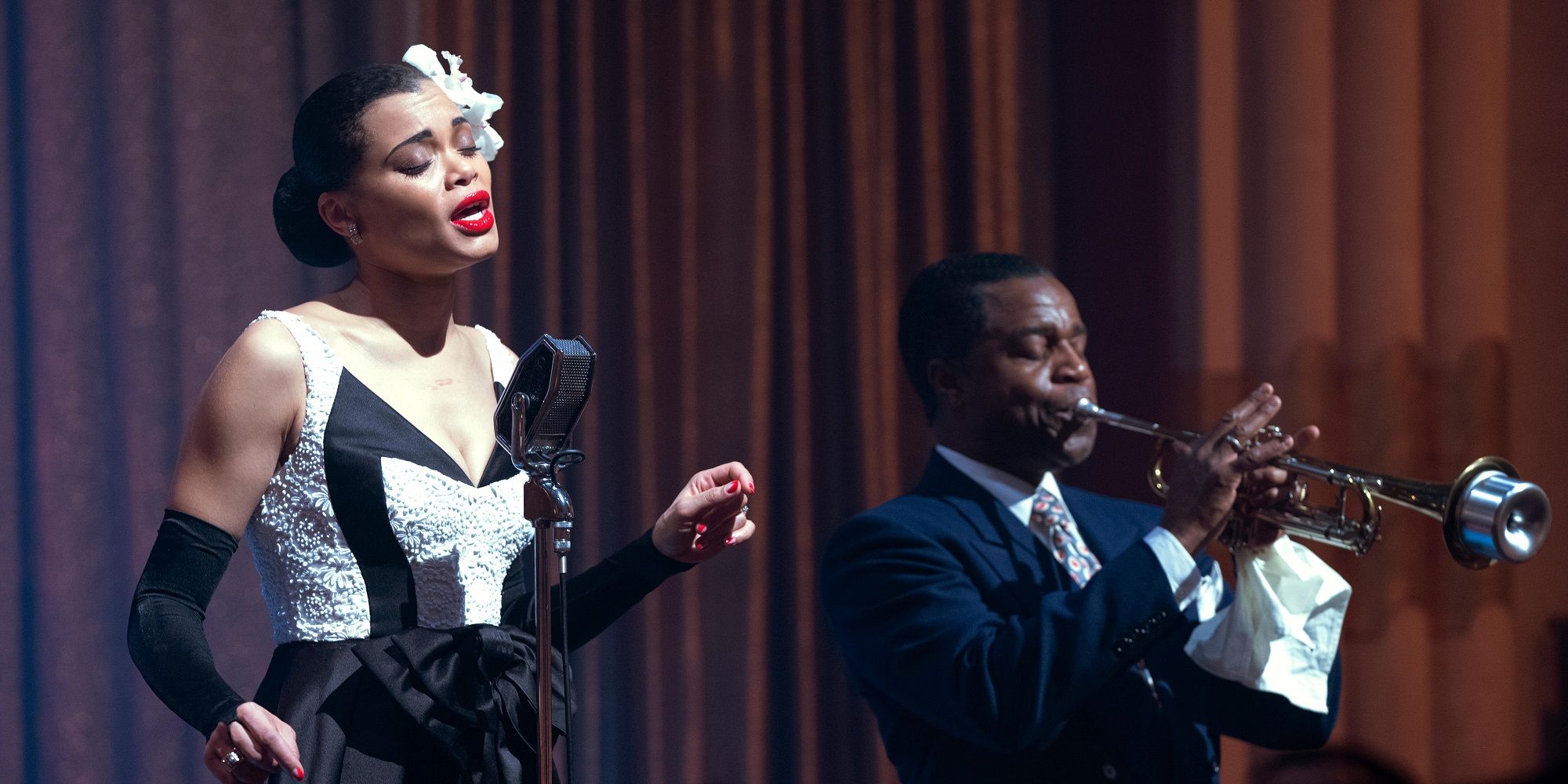 Andra Day as Billie Holiday singing in The United States vs. Billie Holiday