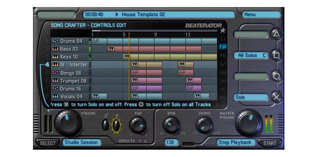 The loop interface on Beaterator for the PlayStation Portable