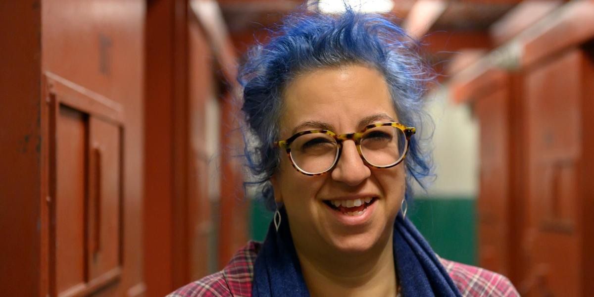 Jenji With Glasses And Blue Hair