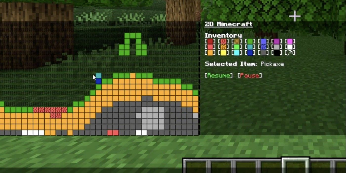 You can now play 2D Minecraft in the Minecraft chat window