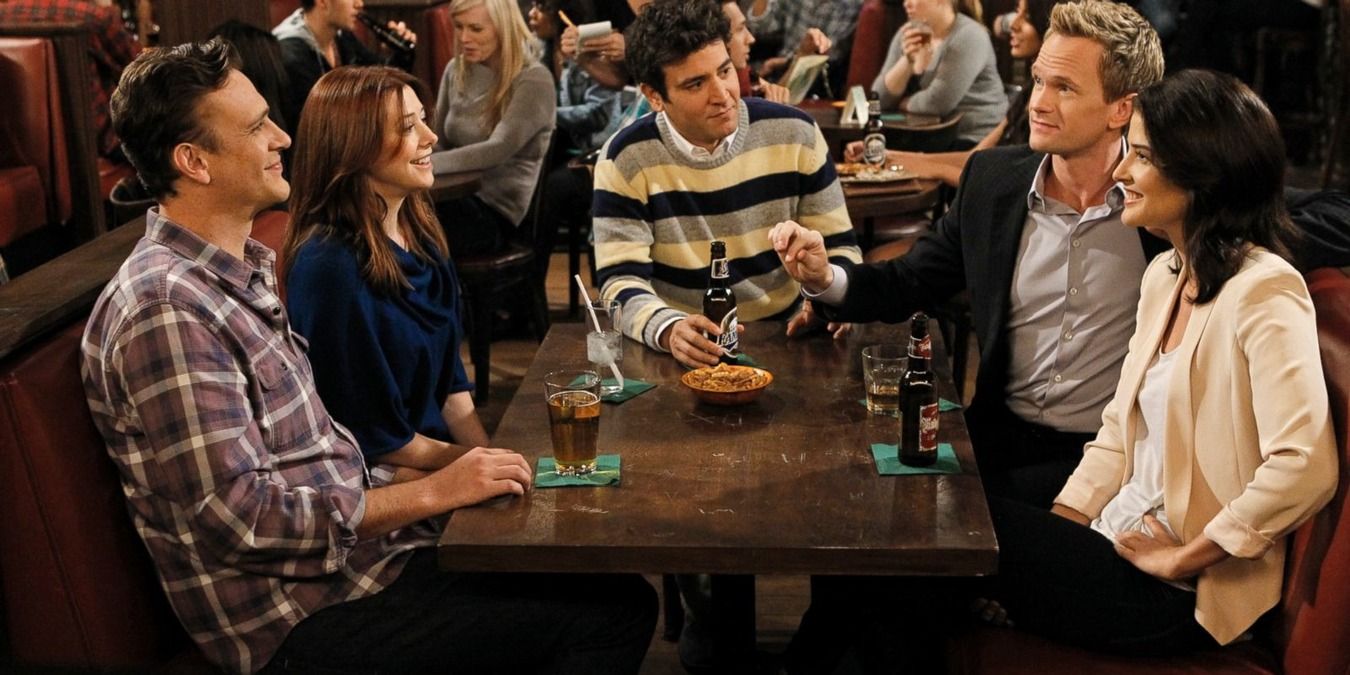 How I Met Your Mother scene with the group sitting at their booth in MacLaren’s Pub