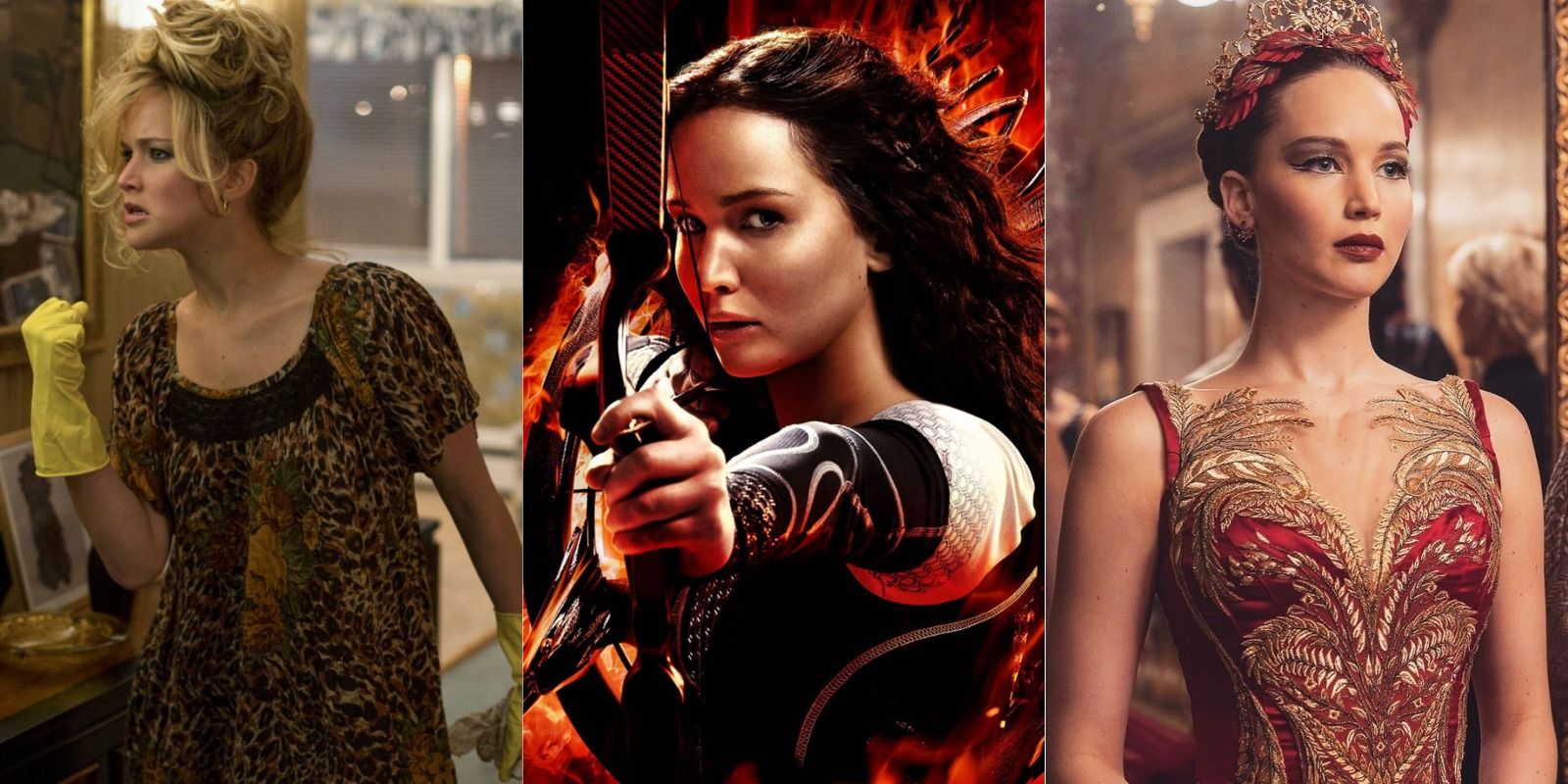 Jennifer Lawrence as Rosalyn Rosenfeld, Katniss Everdeen, and Dominika Egorova
