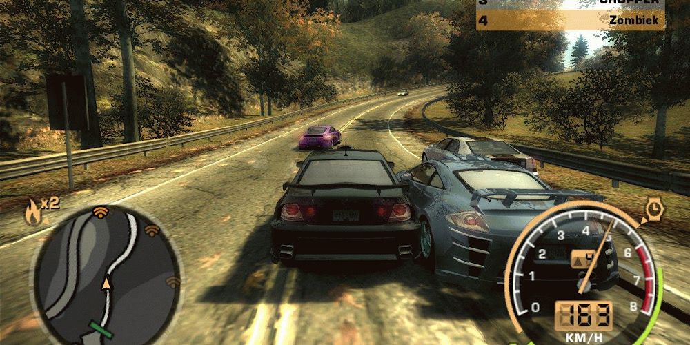 Cars scrape against each other in Need For Speed Most Wanted
