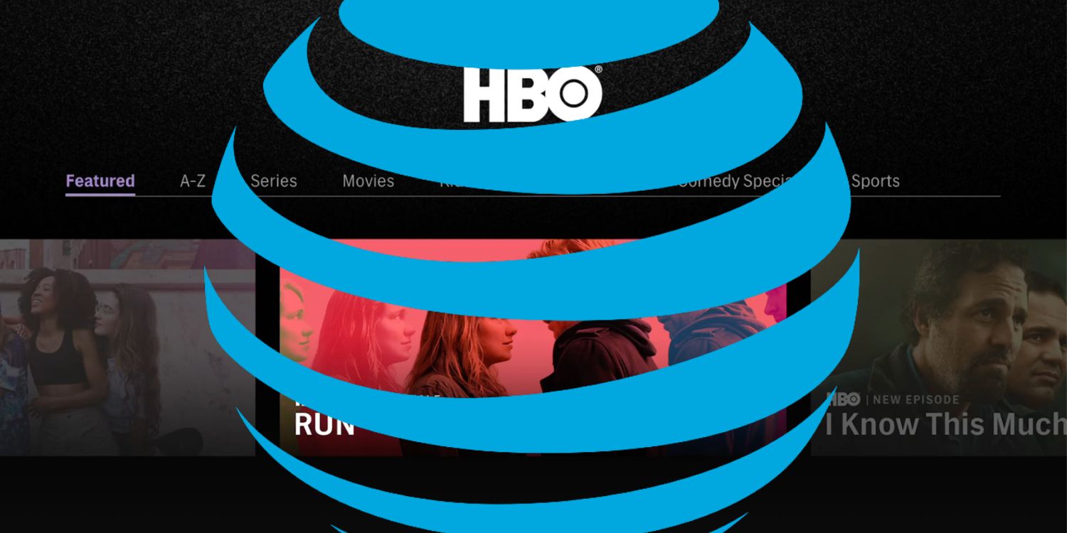 AT&T logo over HBO Max