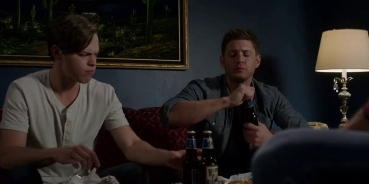 Dean and Jack sitting down together in Supernatural