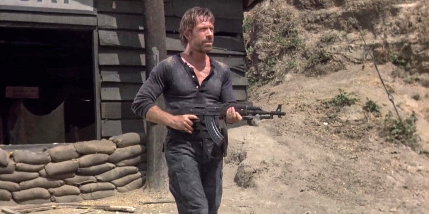 Chuck Norris as former P.O.W. Braddock in Missing In Action