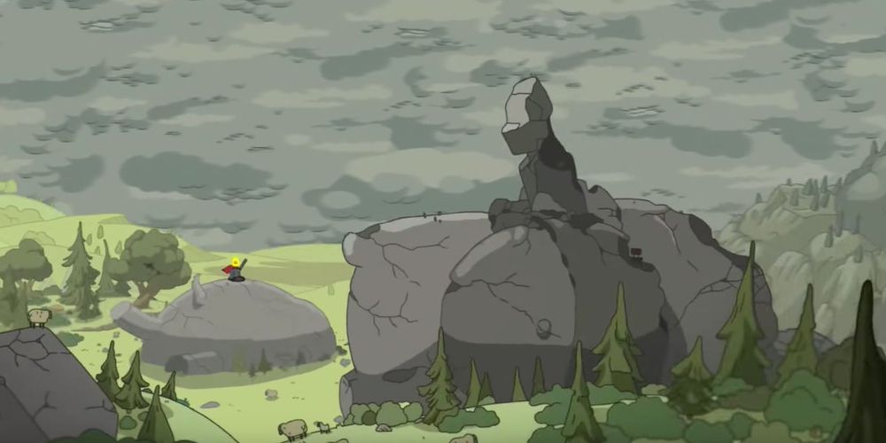 Finn's statue in Adventure Time