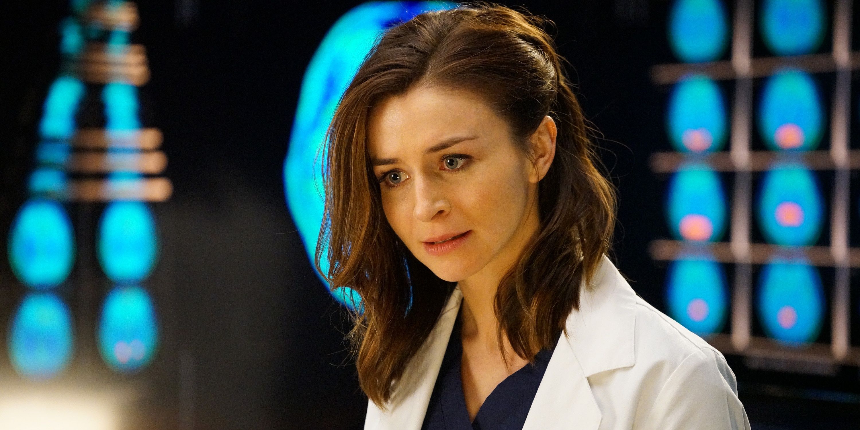Amelia Shepherd looking serious in Grey's Anatomy