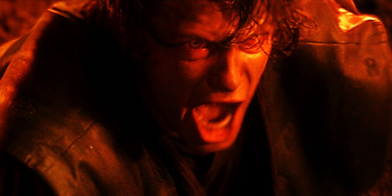 Anakin Skywalker says 'I hate you' as he burns on Mustafar in Revenge of the Sith