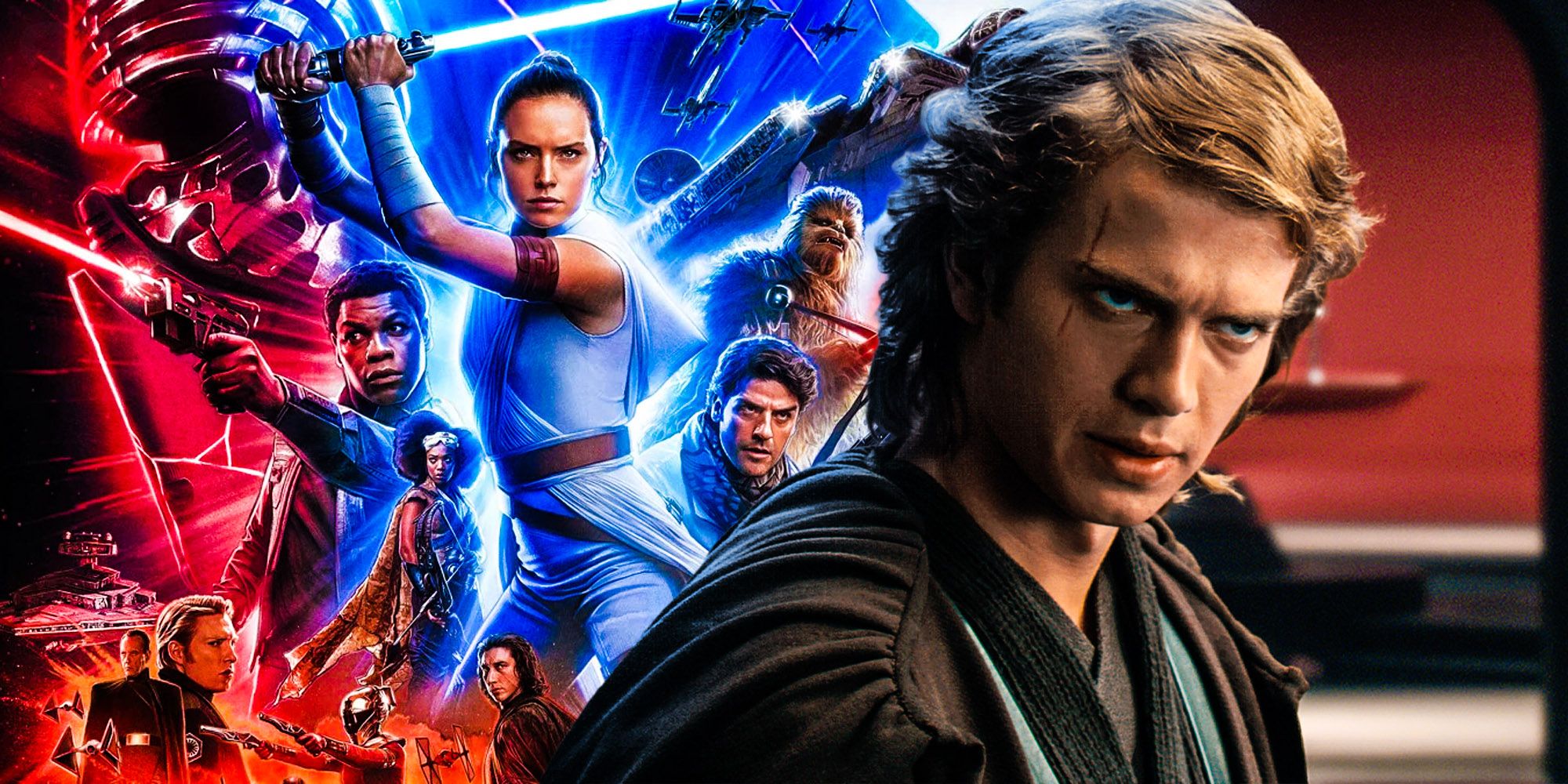 Anakin Skywalker in Revenge of the Sith and The Rise of Skywalker poster.