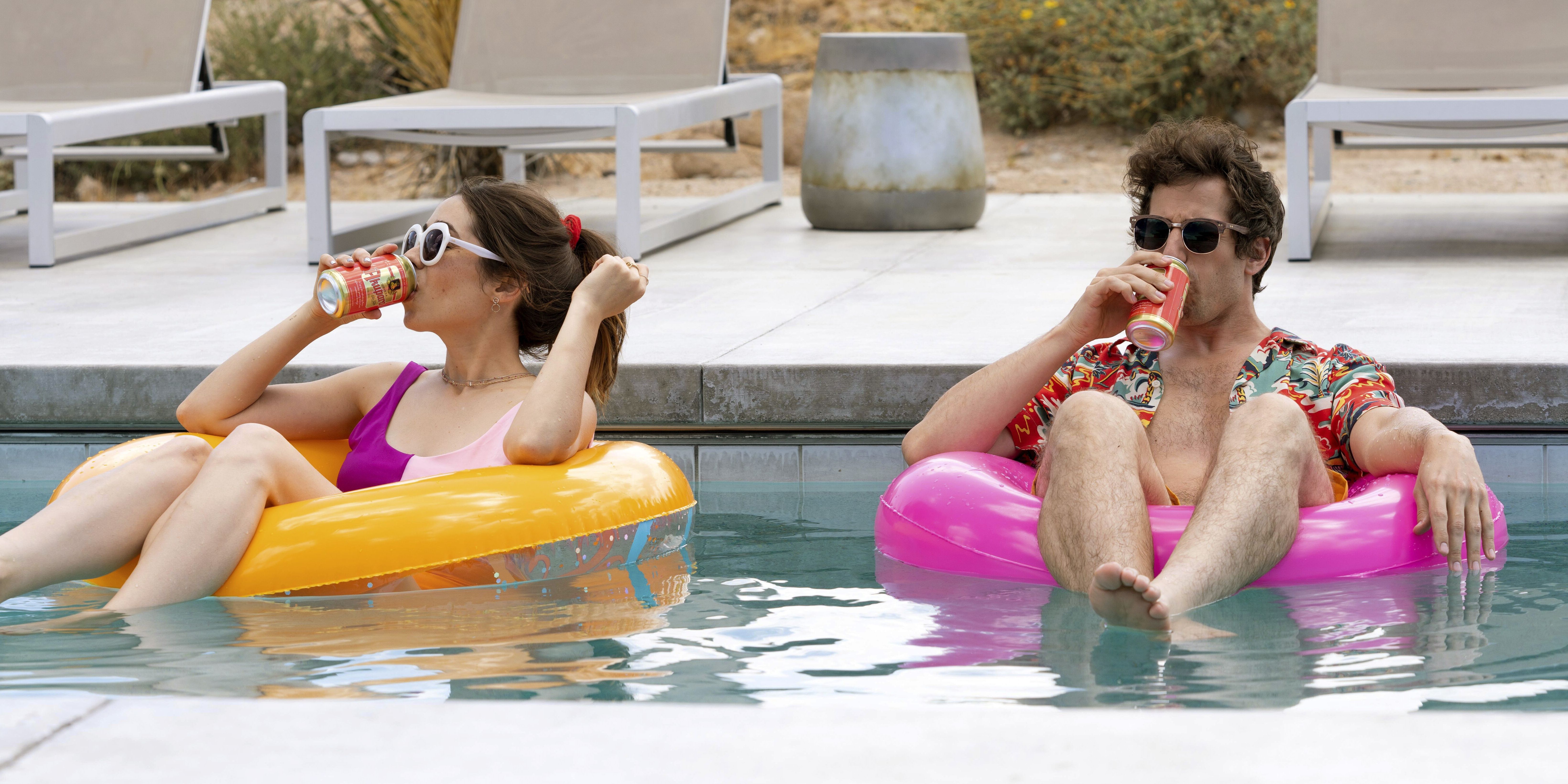 Andy Samberg and Cristin Milioti in Palm Springs