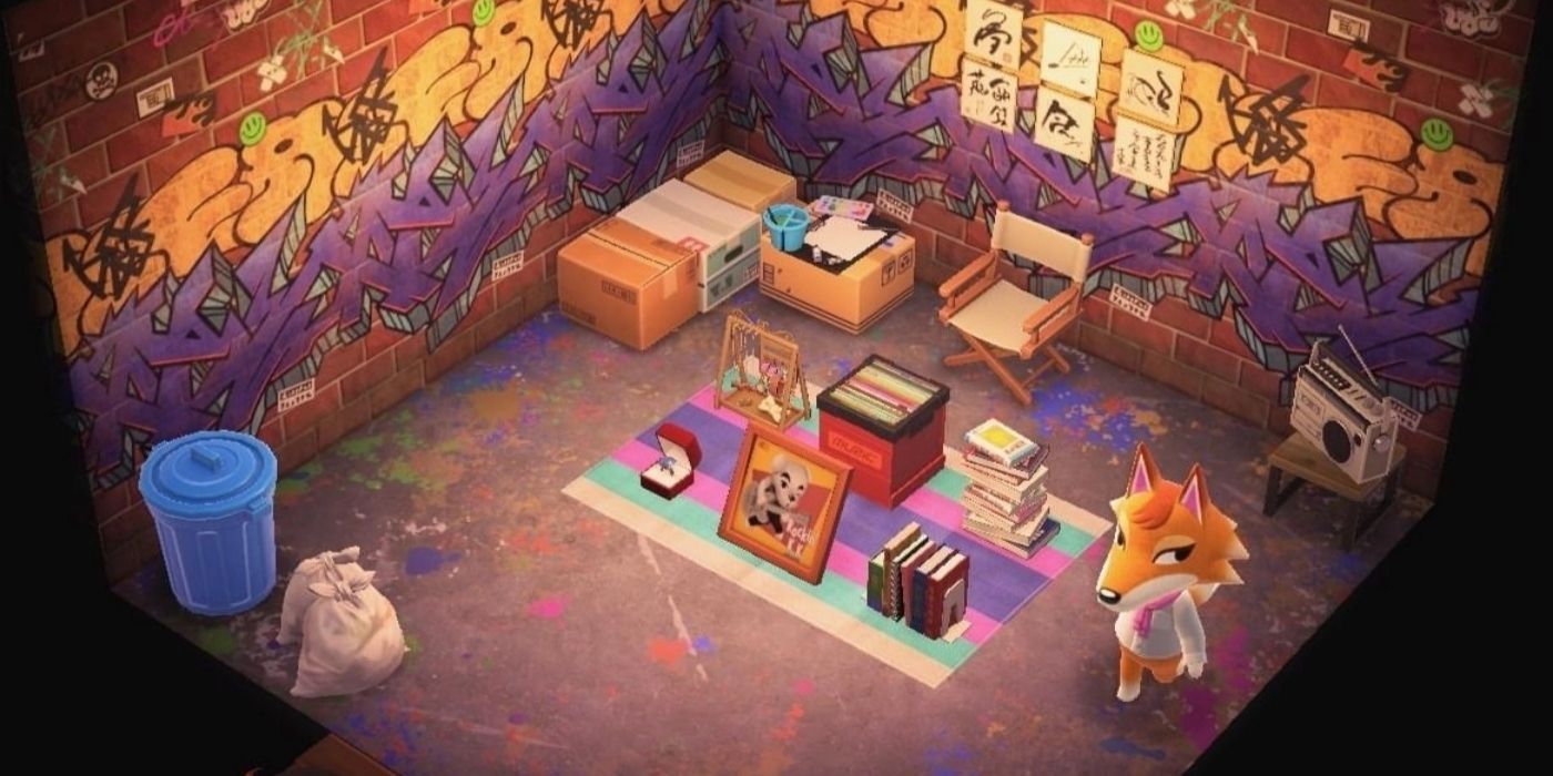 Chief walking around his art studio in Animal Crossing New Horizons