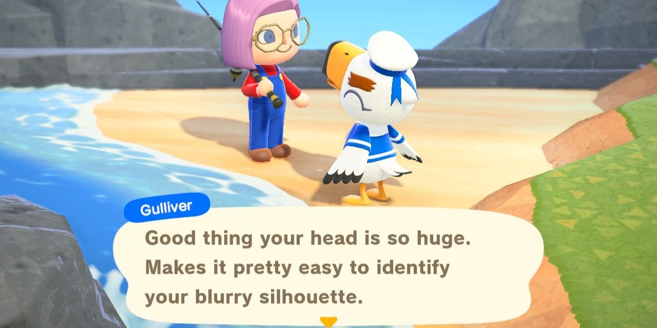 Gulliver's funniest lines in Animal Crossing: New Horizons.