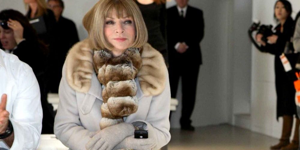 Anna Wintour in The September Issue sitting at side of runway