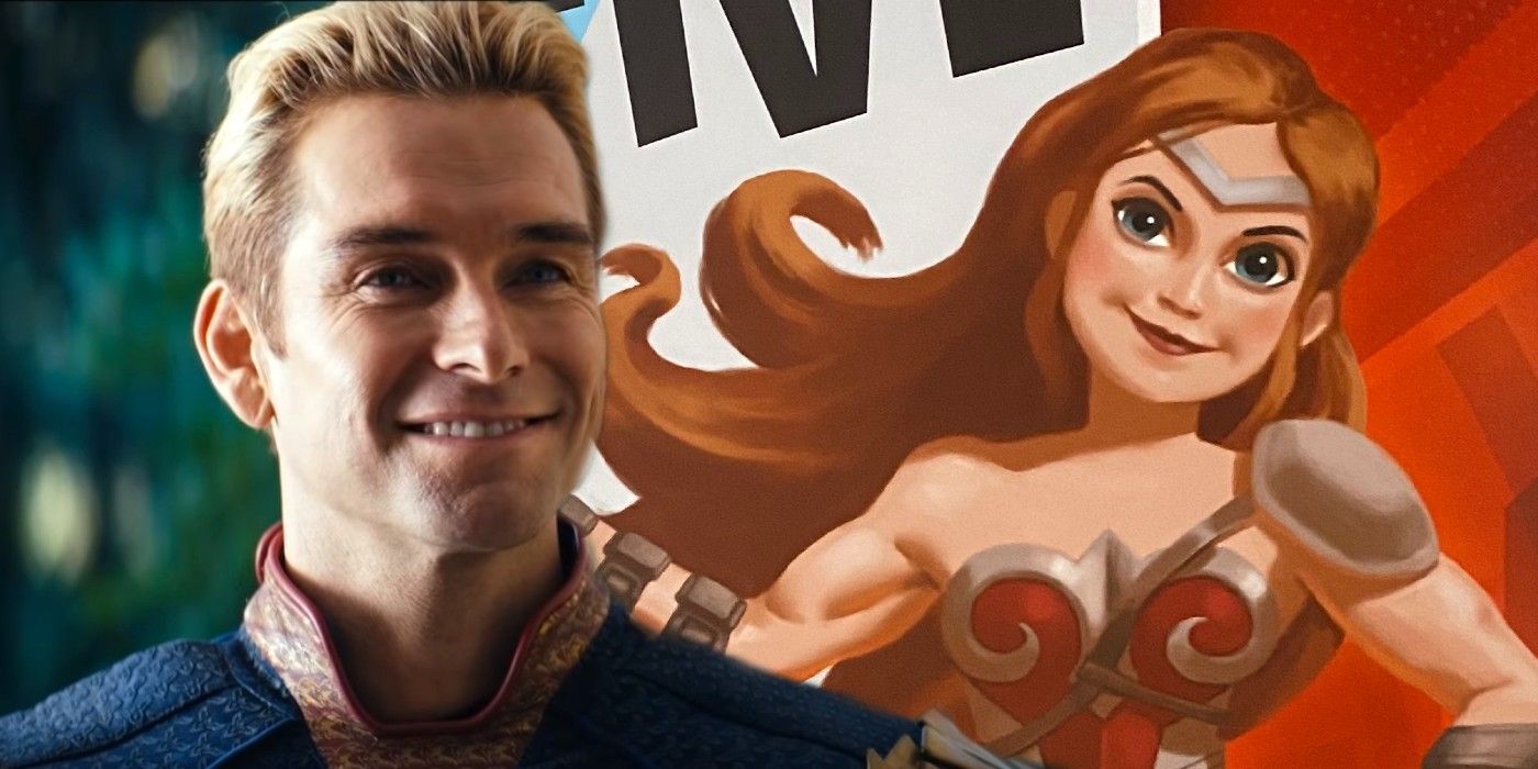 Antony Starr as Homelander and Queen Maeve poster in The Boys