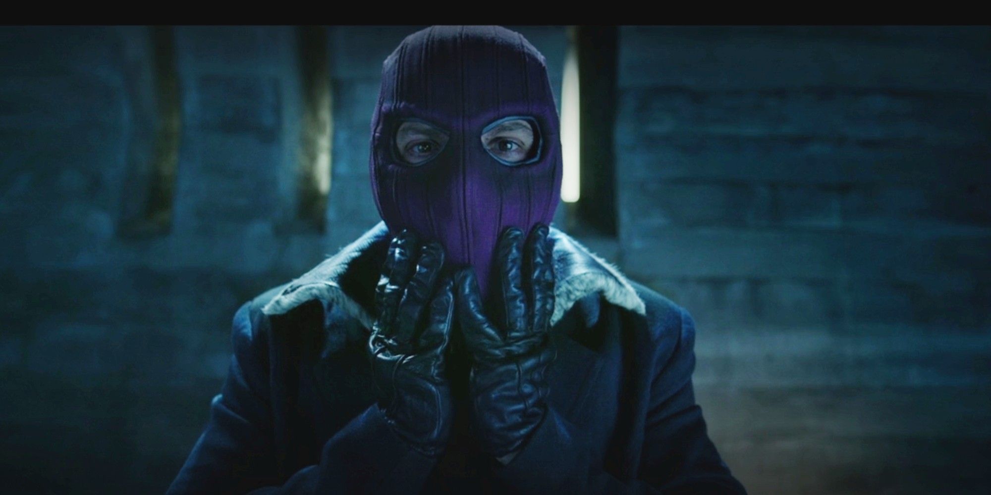 Baron Zemo wears his purple mask