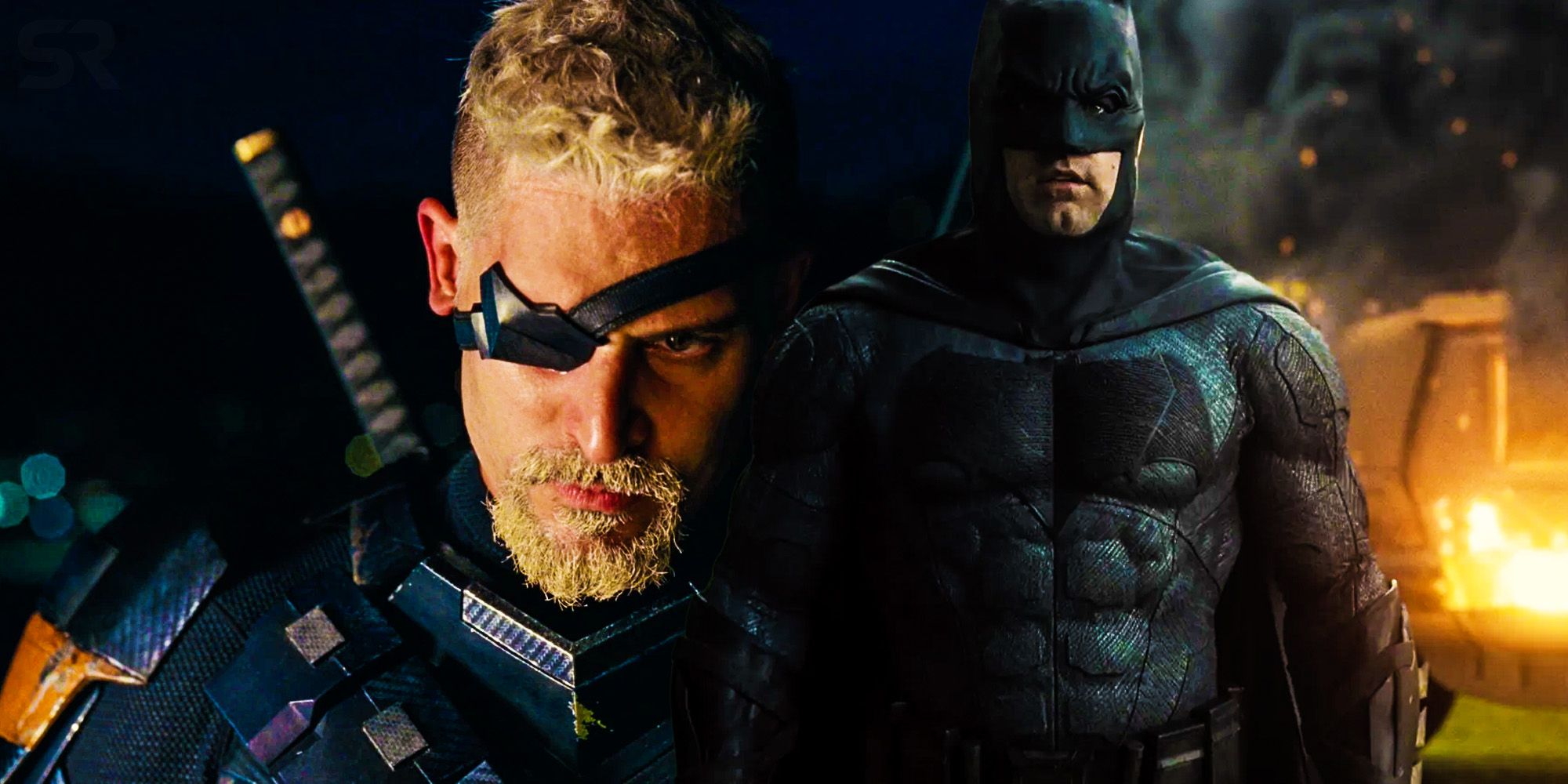 Batman and Deathstroke side by side image Deathstroke Justice League the snyder cut