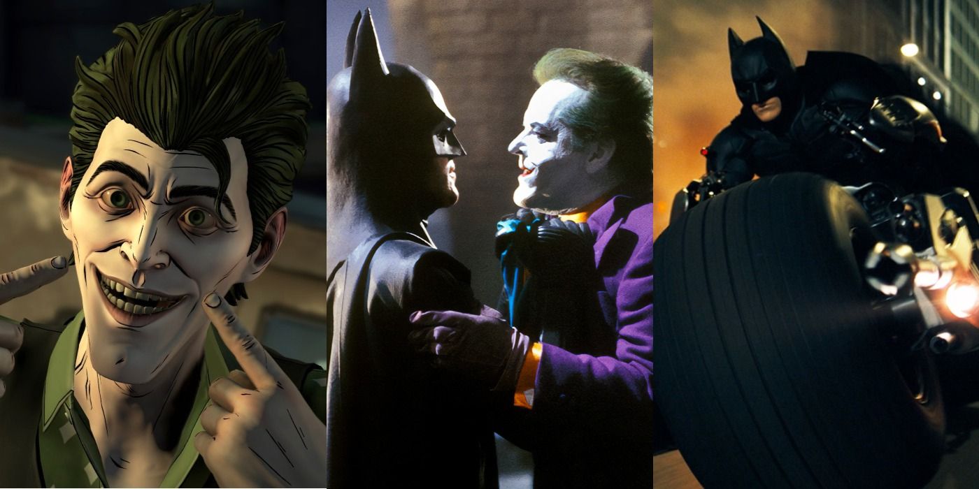 Batman and Joker split image from movies