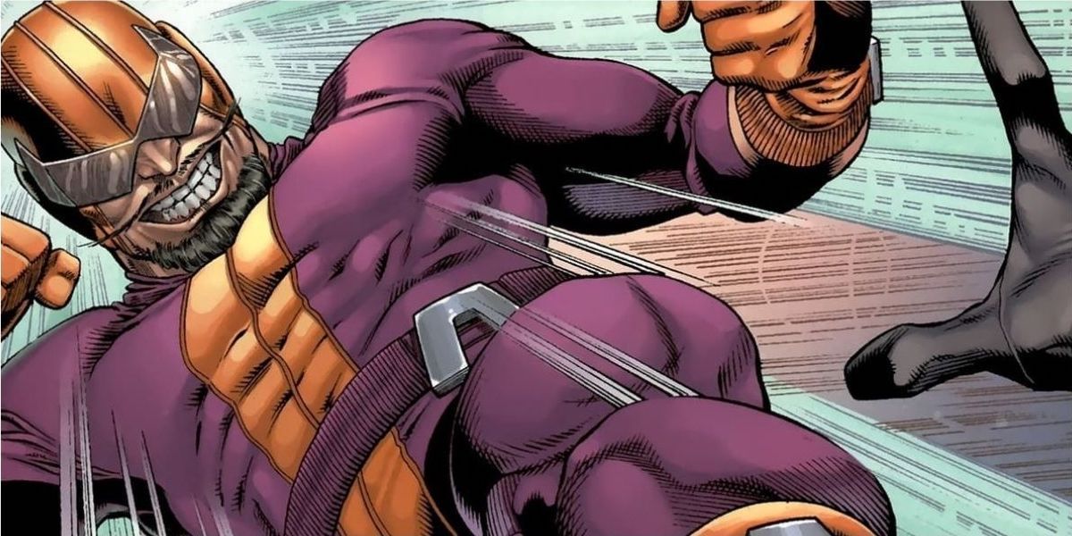 Batroc the Leaper leaps down on a SHIELD agent