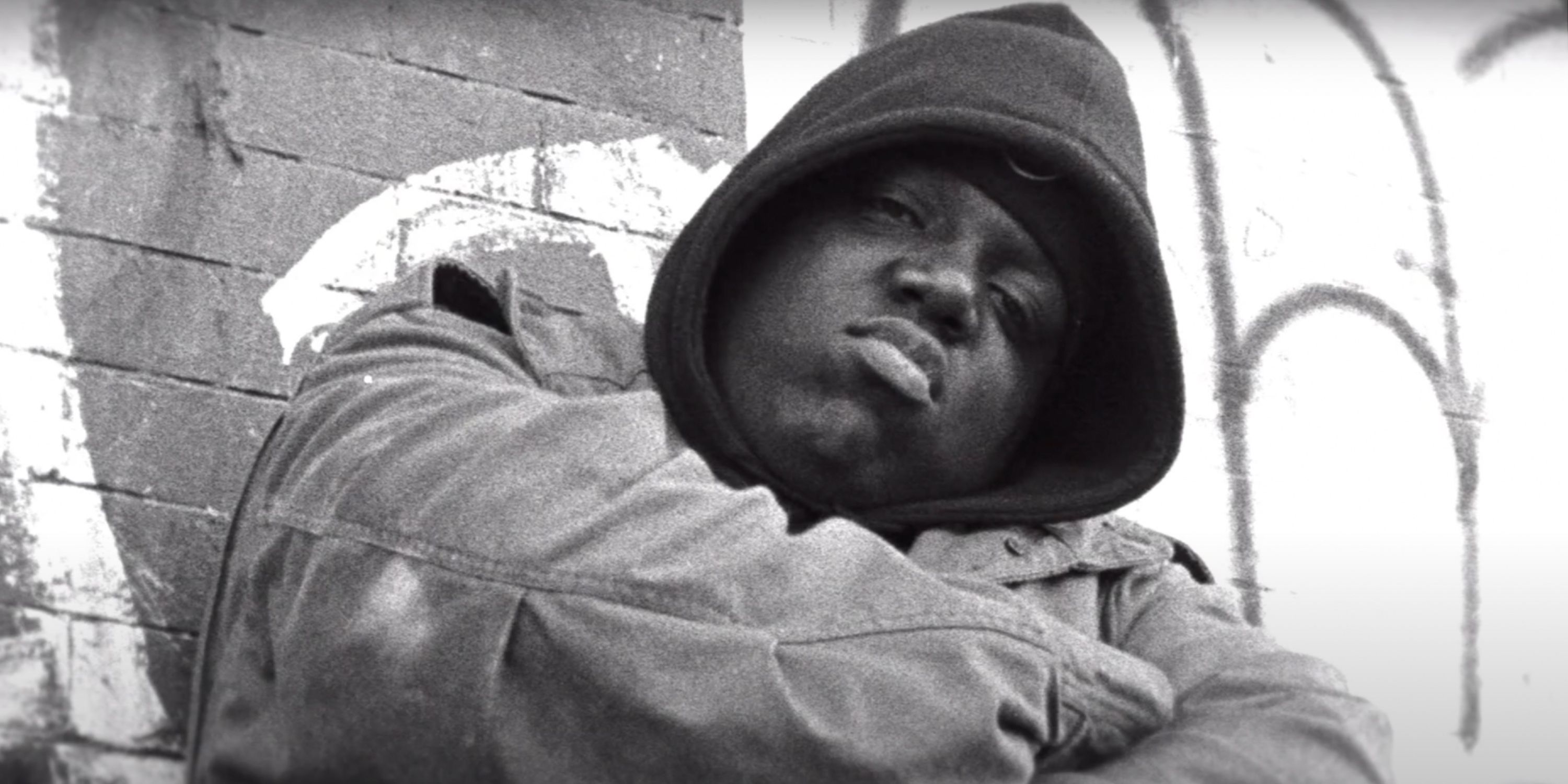 Christopher Wallace AKA The Notorious B.I.G. poses for cameras in Biggie: I Got a Story to Tell on Netflix