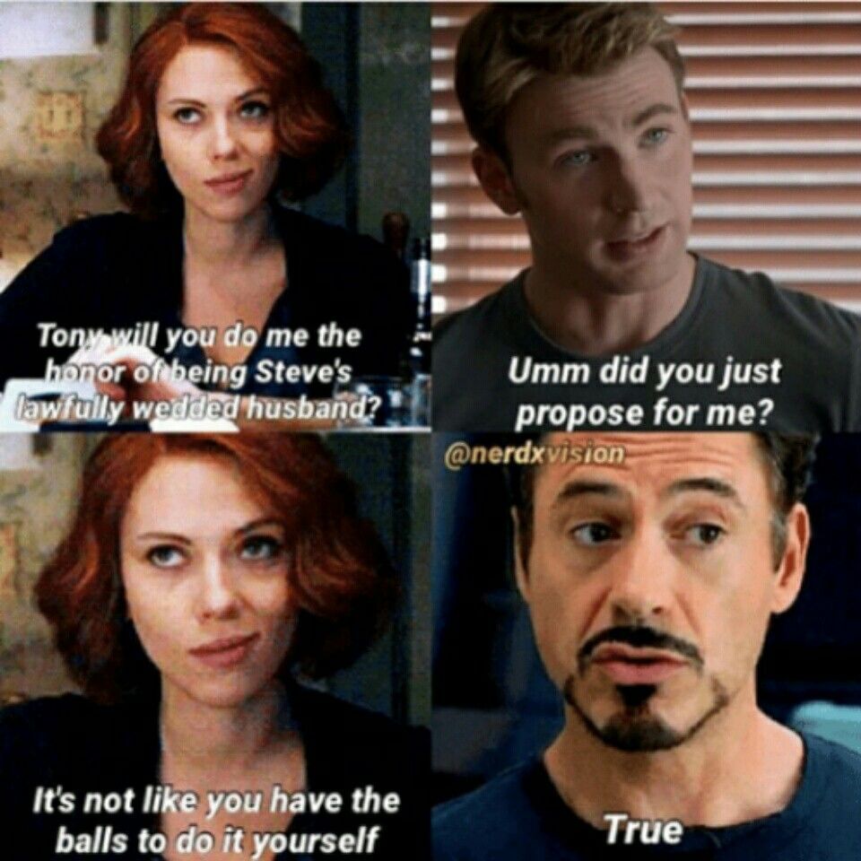 Black Widow, Iron Man and Captain America Meme