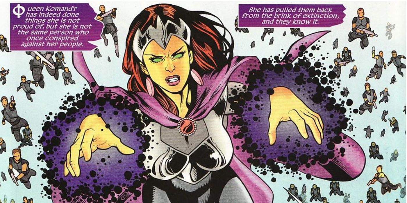 Blackfire using her powers in the comics.