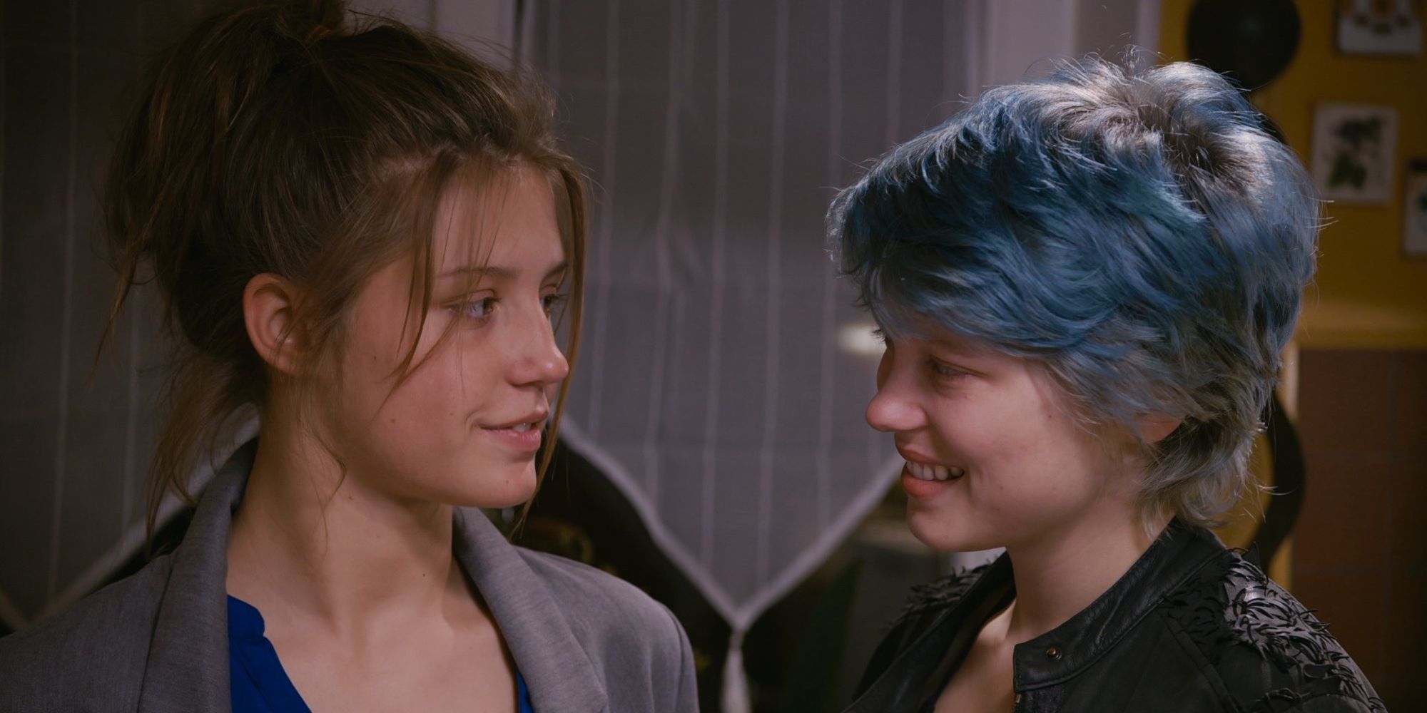 Lea Seydoux and Adele Exarchopolous smile together in Blue is the Warmest Color