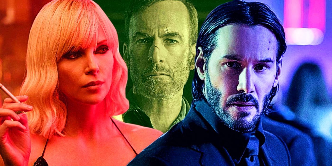 Bob Odenkirk in Nobody, Charlize Theron in Atomic Blonde, and Keanu Reeves in John Wick