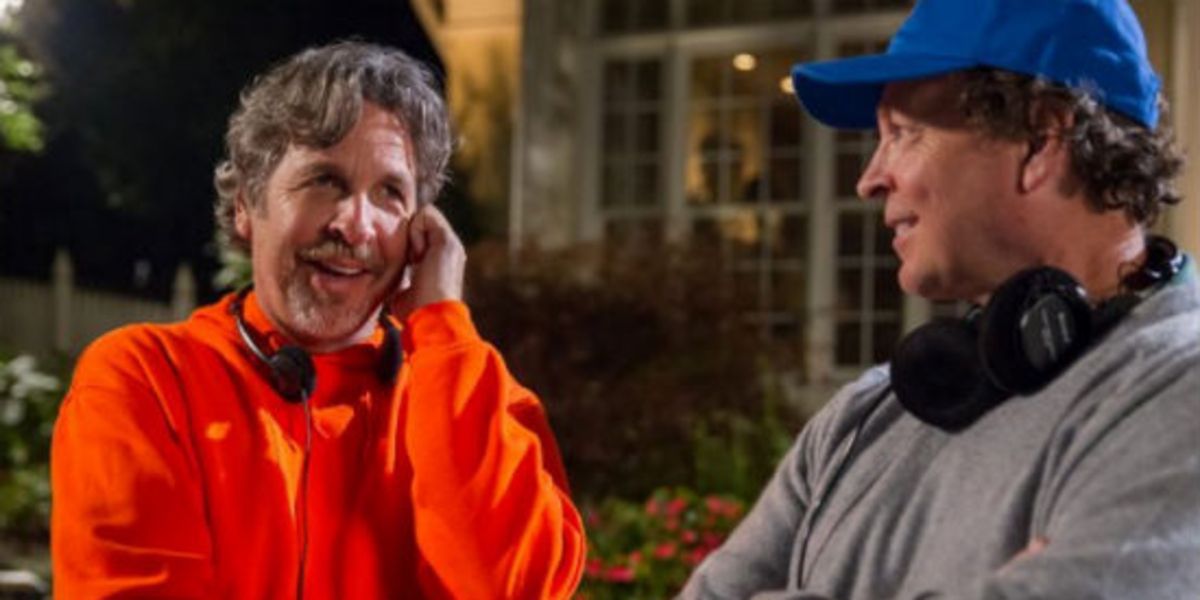 Bob and Peter Farrelly on the set of Dumb and DumberTo