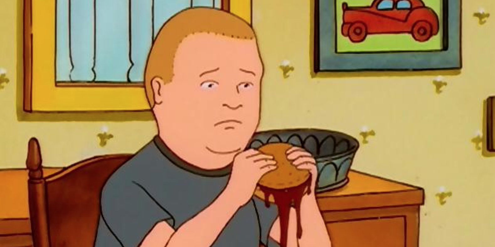 Bobby Hill with a Sloppy Joe in King of the Hill