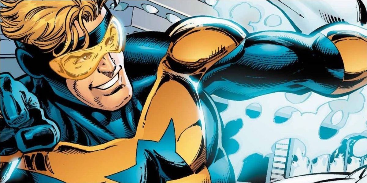 Booster Gold fights villains in the 21st century