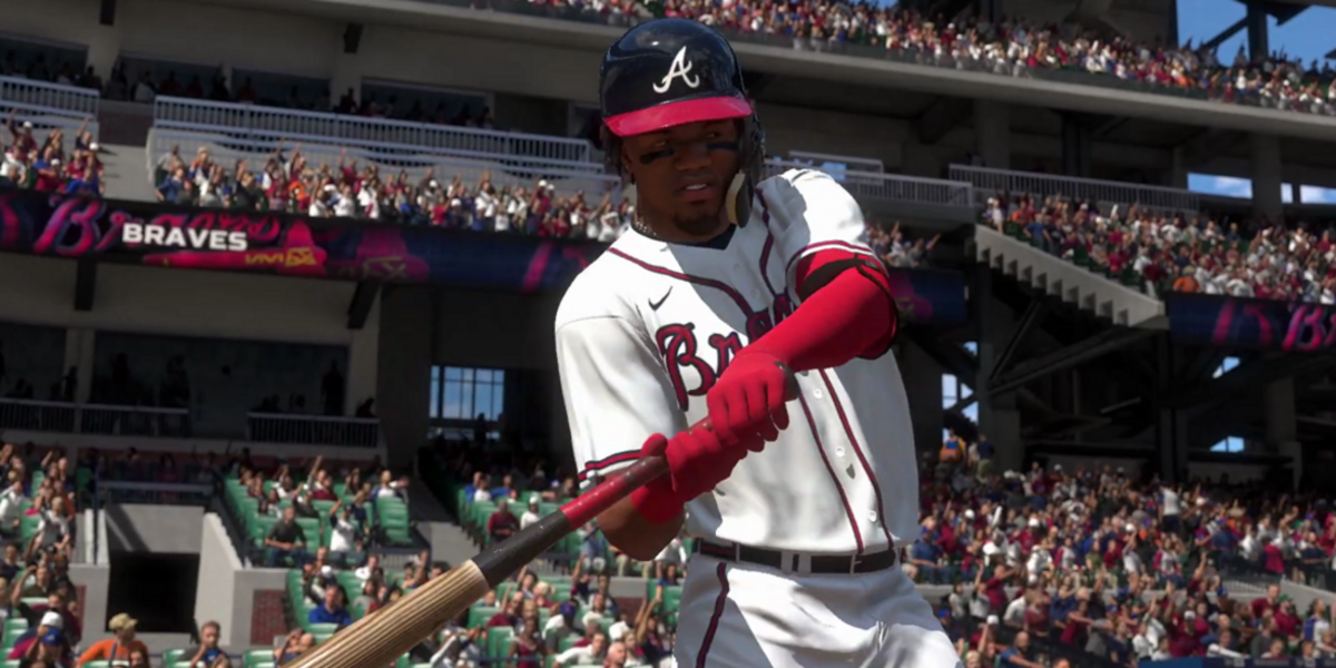 Ronald Acuna Jr. swings in MLB The Show
