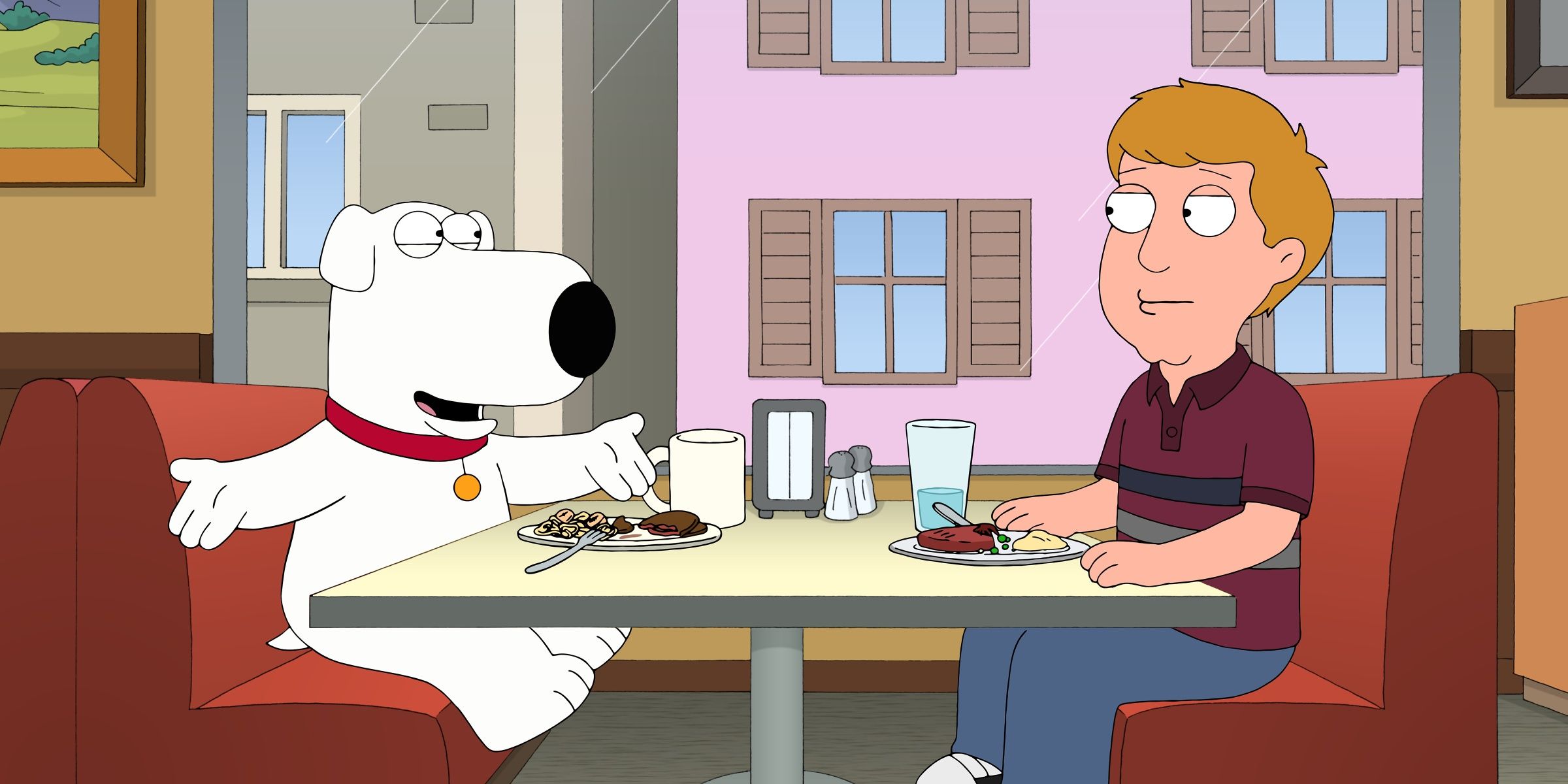 Brian has coffee with his son Dylan in Family Guy