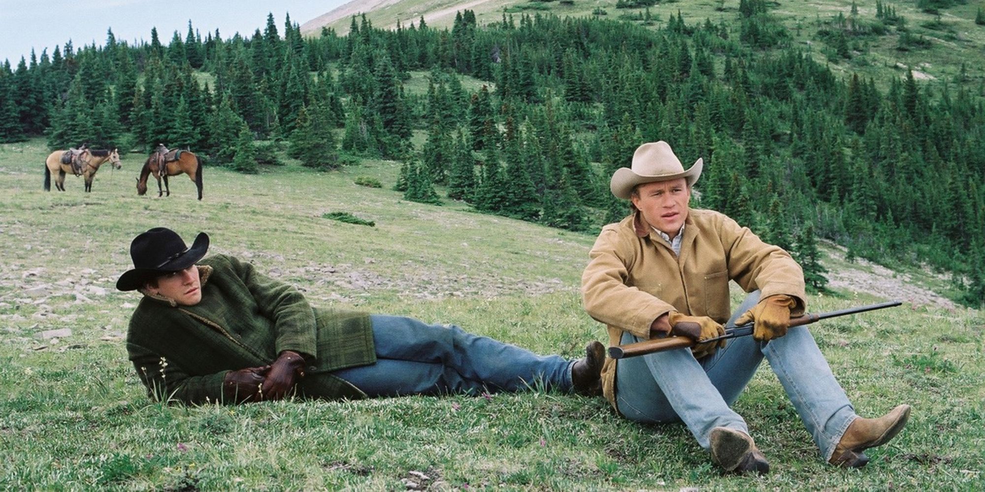 Heath Ledger and Jake Gyllenhaal in Brokeback-Mountain