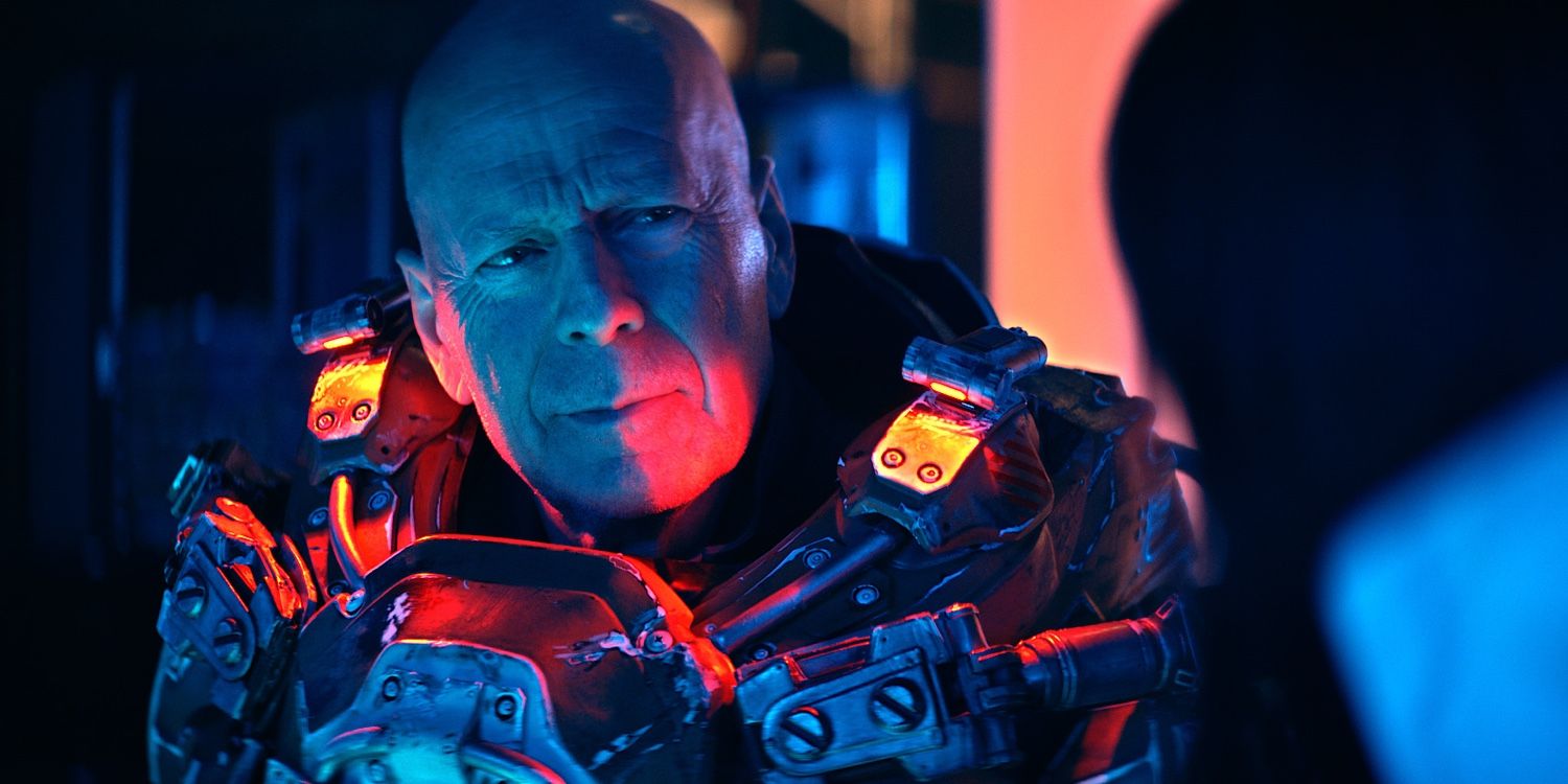 Bruce Willis wearing a space suit in Cosmic Sin
